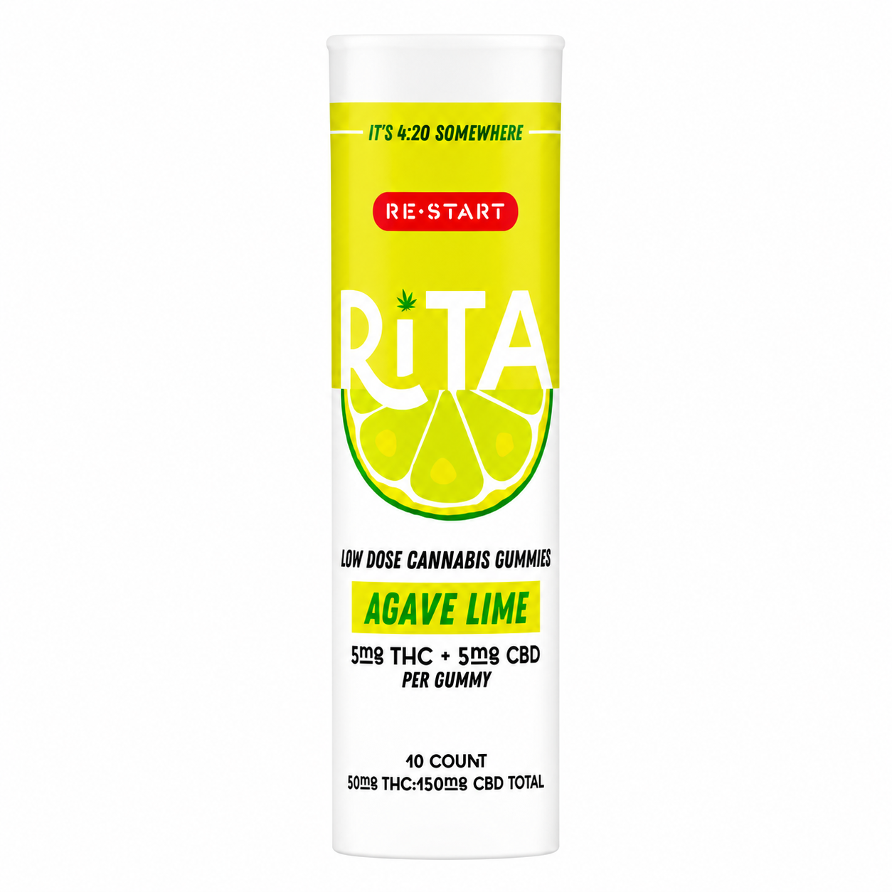 RESTART Rita Delta 9 THC CBD 10MG Gummies Agave Lime / 10ct